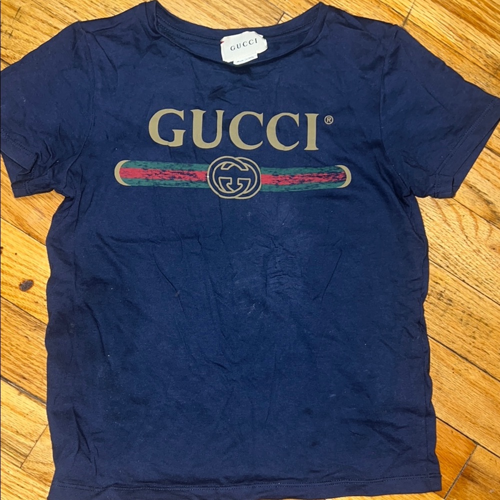 Gucci Kids Navy Blue T-Shirt